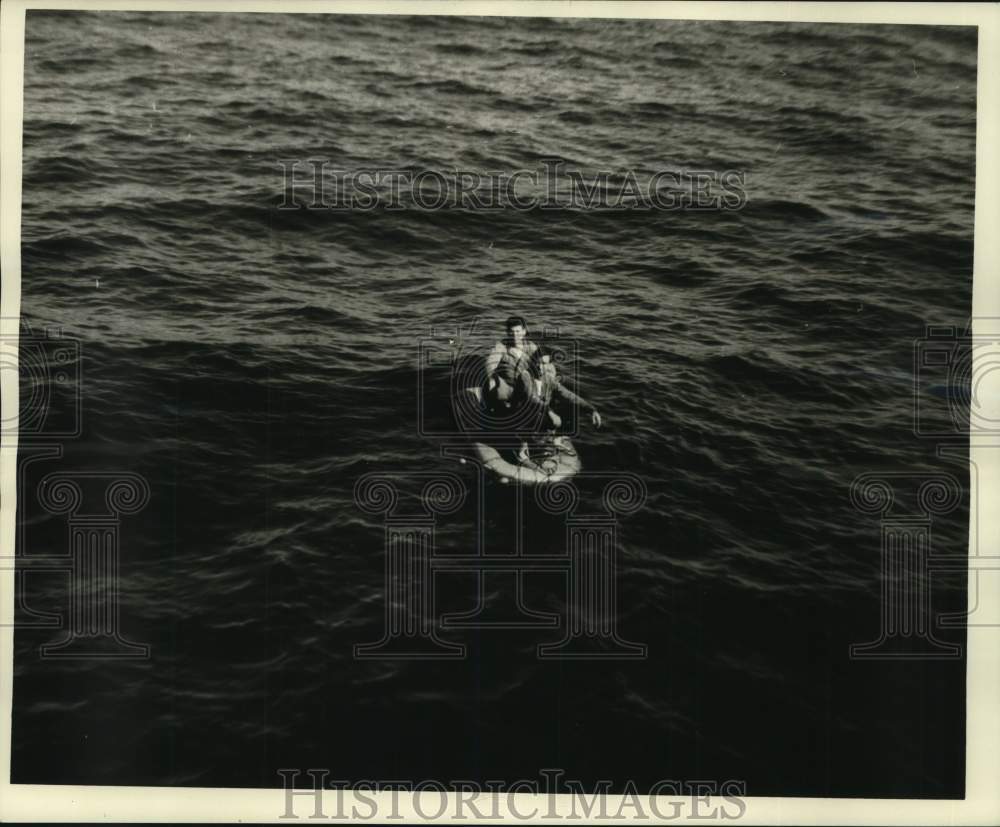 1962 Coast Guard rescues two men in a life raft in Gulf of Mexico-Historic Images