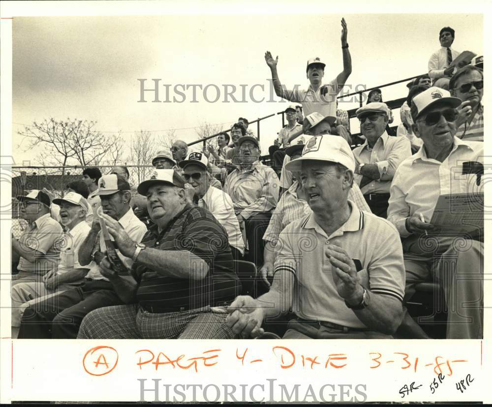 1988 Tulane&#39;s constant boosters cheer behind home plate - Historic Images