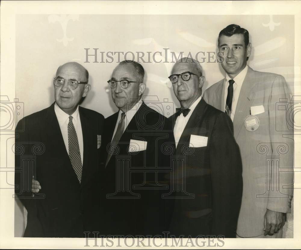 1957 Press Photo Elmer Atkinson, Elmer Krueger, M. R. Neifeld &amp; Mason Tush - Historic Images