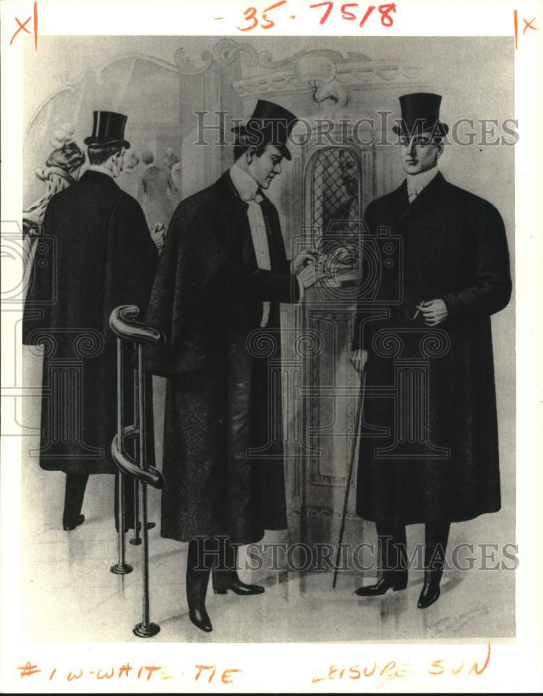 1985 Fashion - Sketch of men's fashion in the 1900s-Historic Images