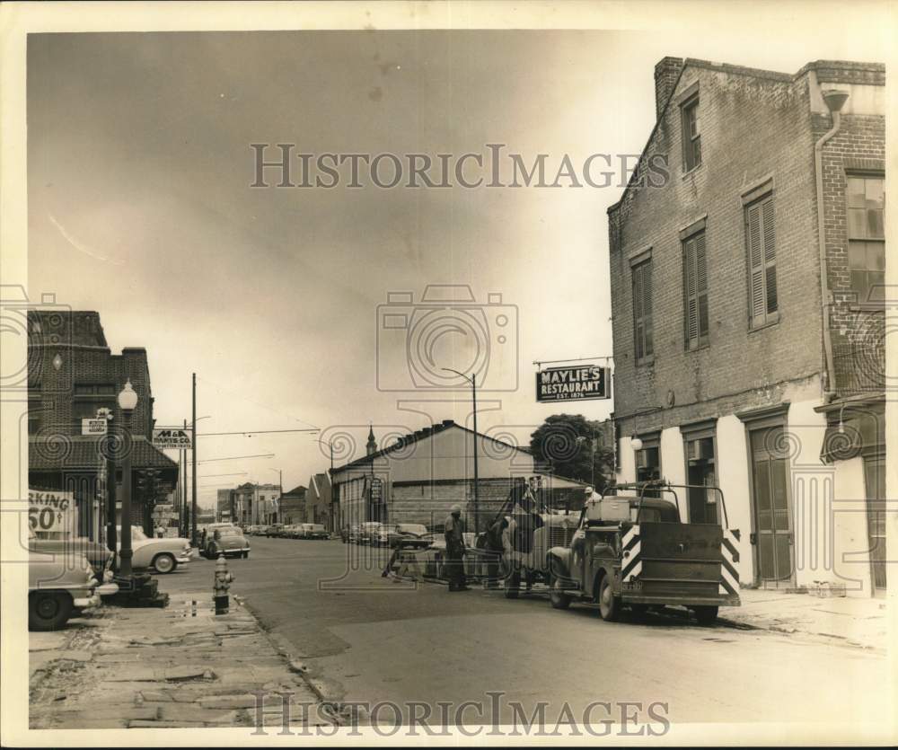 1964 New Orleans Dryades Street widening construction in progress-Historic Images