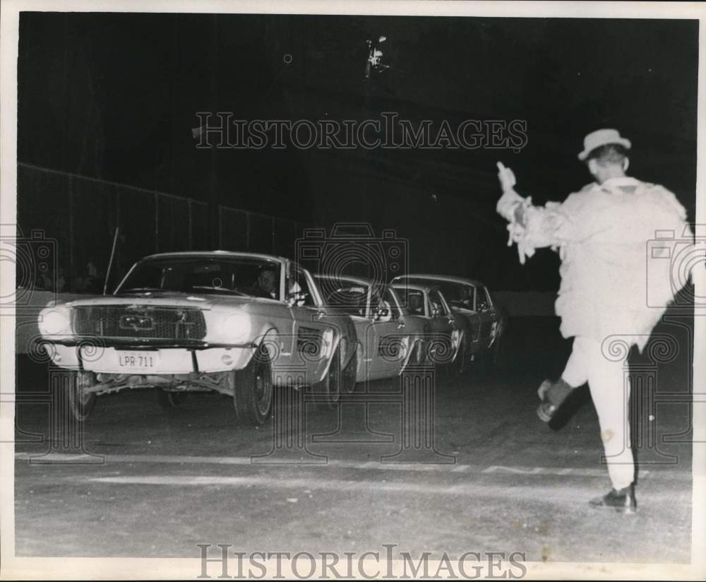 1967 Start of Daredevil auto show at the Tournament of Thrills-Historic Images