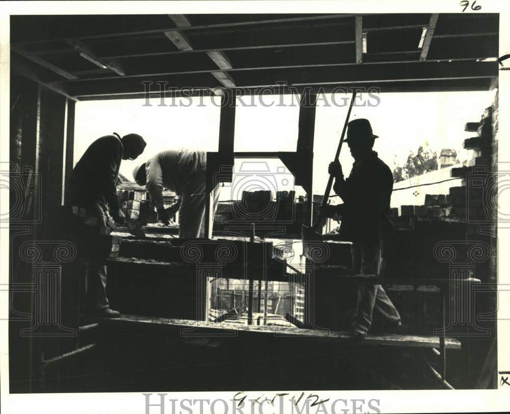 1980 Workers replace walls on Thomas Casanova&#39;s cottage in Treme - Historic Images