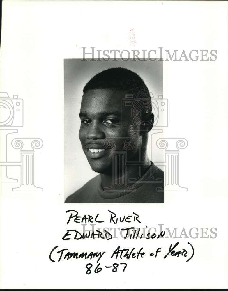 1987 Press Photo Football - Edward Tillison, Tammany Athlete of Year - noc92927 - Historic Images