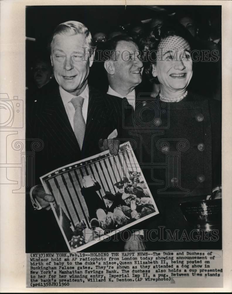 1960 Press Photo The Duke and Duchess of Windsor attend dog show in New York - Historic Images