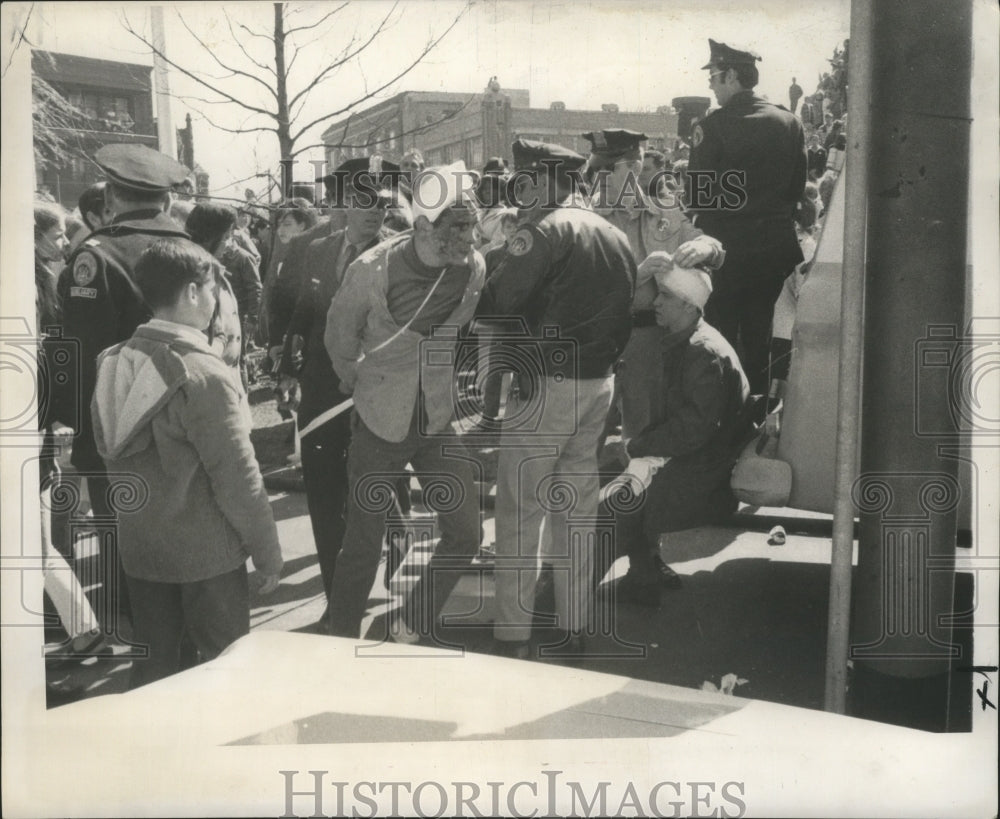 1969 Teenagers injured prior to Rex Mardi Gras Parade  - Historic Images