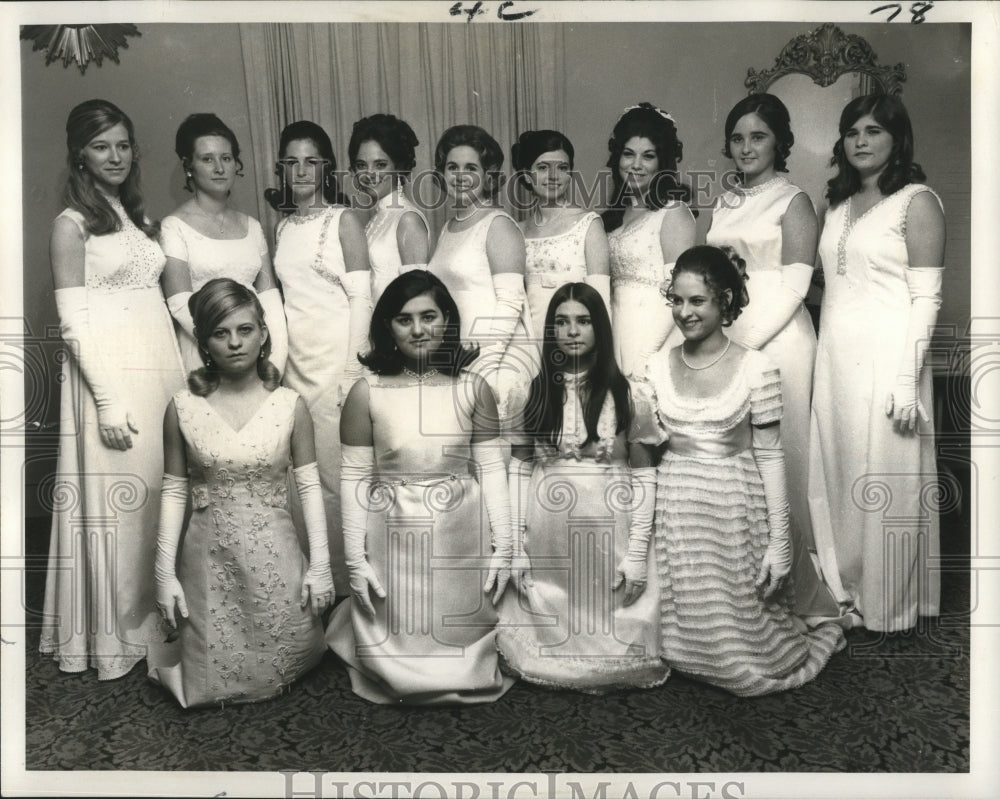 1970 Maids in Court of Olympians Ball, Mardi Gras, New Orleans - Historic Images