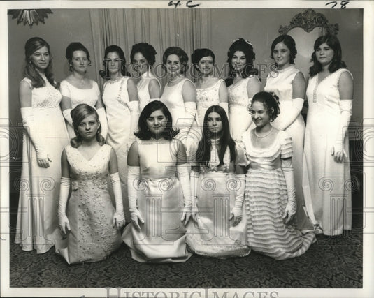 1970 Maids in Court of Olympians Ball, Mardi Gras, New Orleans - Historic Images