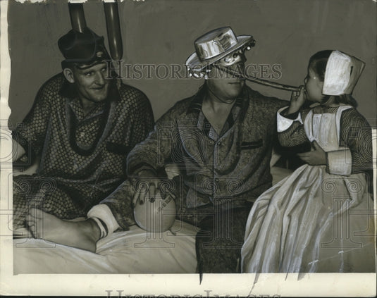 1941 Patients Masking at Hotel Dieu, Mardi Gras, New Orleans - Historic Images
