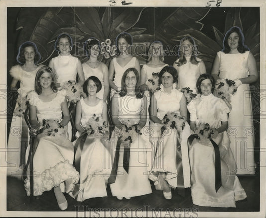 1969 New Orleans Mardi Gras Squires Ball Maids to Her Majesty - Historic Images
