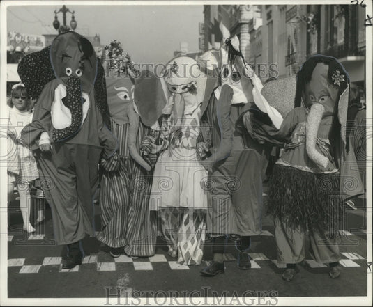 1966 Elephant Maskers at Mardi Gras, New Orleans  - Historic Images