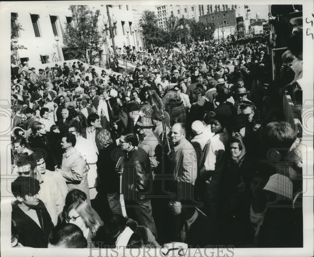 1969 Costumeless Crowd Waiting for Rex at Mardi Gras, New Orleans - Historic Images