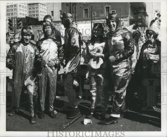 1969 Group in Costume at Mardi Gras, New Orleans  - Historic Images