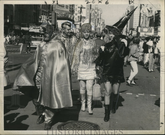 1968 Girl dressed like witch during Mardi Gras in New Orleans - Historic Images