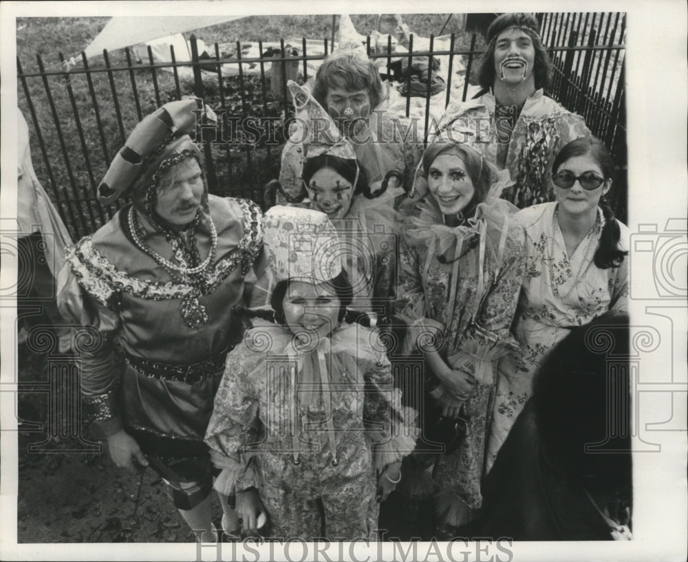 1973 Carnival Maskers Pose While in Costume, Mardi Gras, New Orleans - Historic Images
