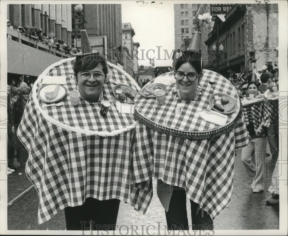 1971 Carnival Attendees as Tables at Mari Gras, New Orleans - Historic Images