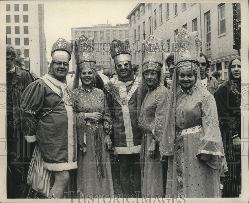 1972 Attendees Excited While in Costume at Mardi Gras, New Orleans - Historic Images