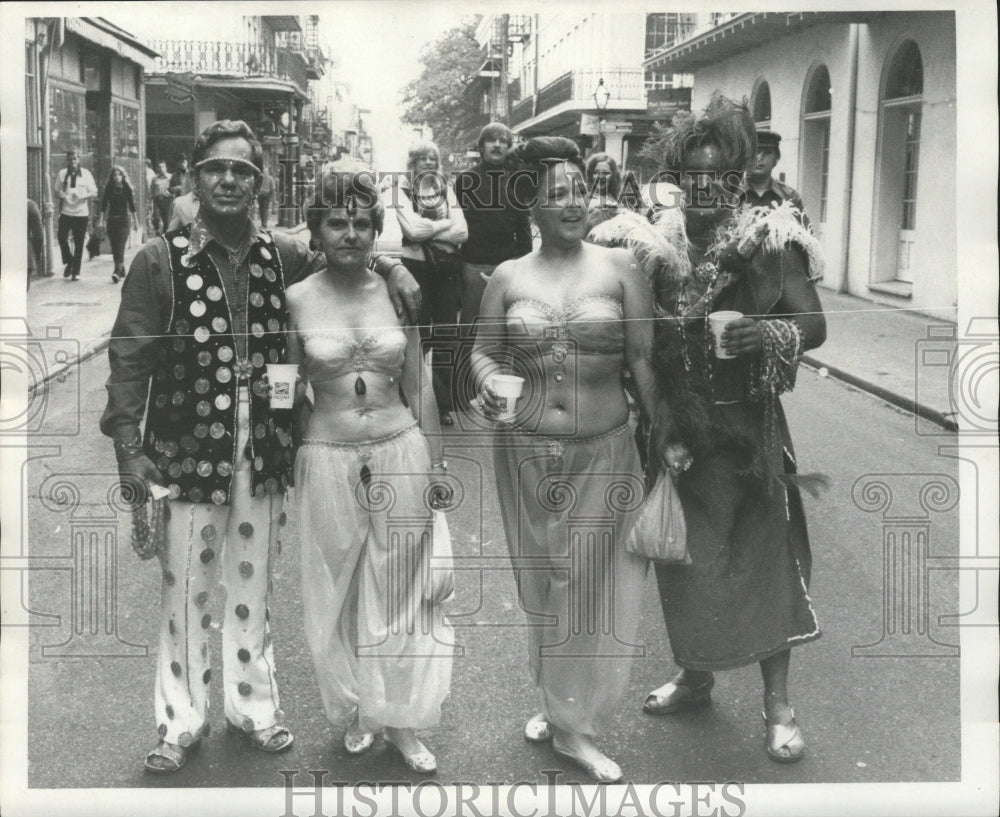 1973 Two Couples Dressed as Carnival Maskers in New Orleans - Historic Images