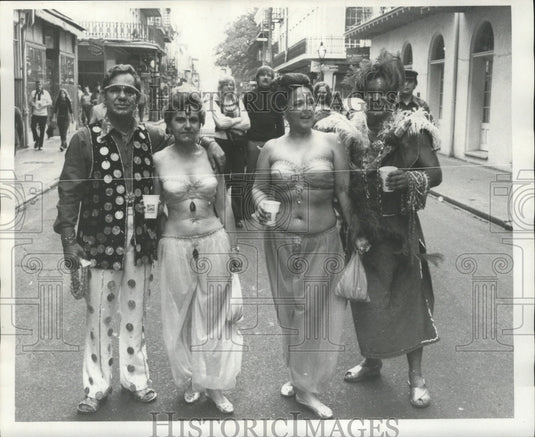 1973 Two Couples Dressed as Carnival Maskers in New Orleans - Historic Images