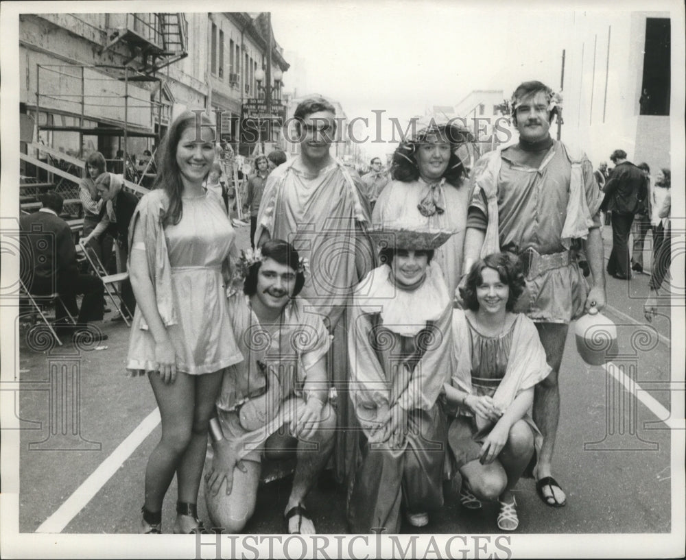 1973 Group of Carnival Maskers Posing in New Orleans  - Historic Images