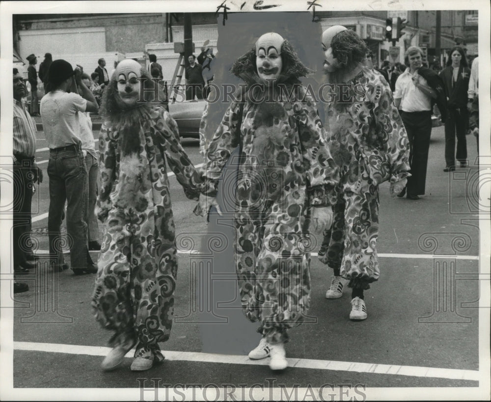 1973 Three Clowns of Carnival Maskers in New Orleans  - Historic Images