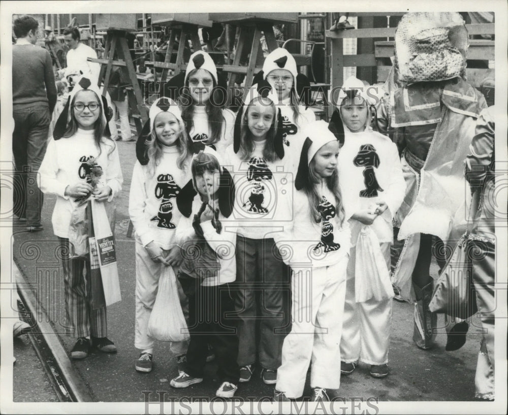 1973 Children in Puppy Costumes at Carnival Maskers in New Orleans - Historic Images