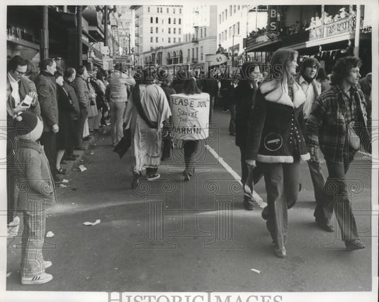 1974 Crowd with Some as Costume Maskers at Mardi Gras in New Orleans - Historic Images