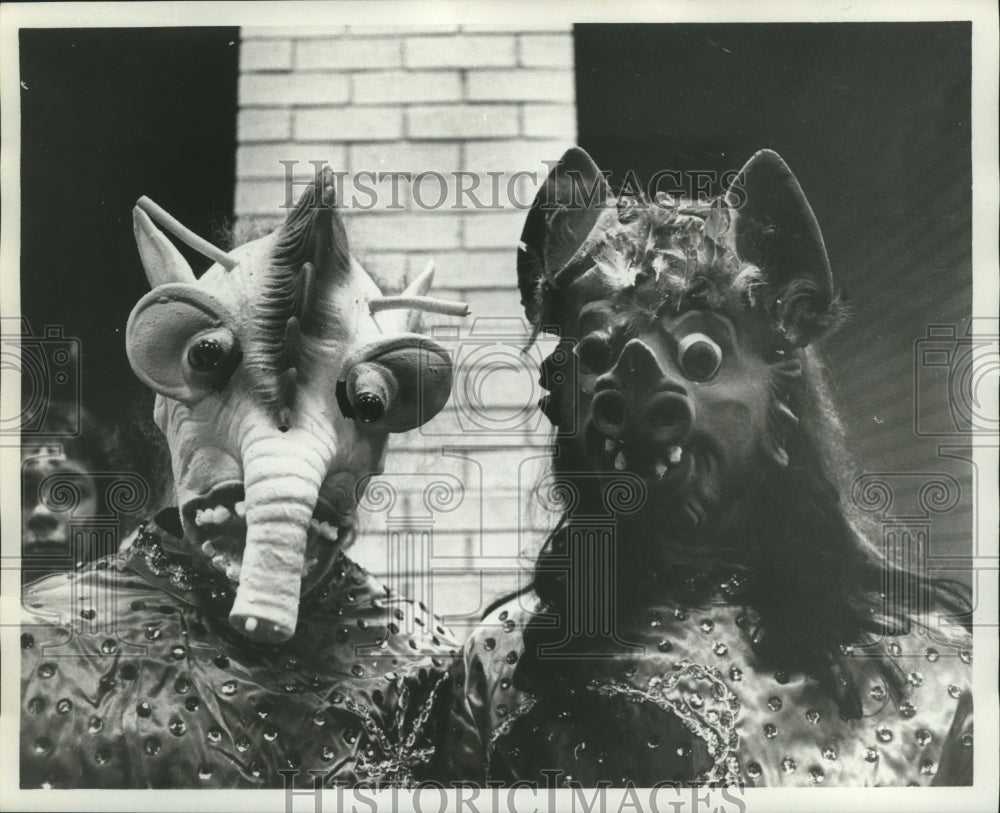 1975 Scary Animal Carnival Maskers in New Orleans  - Historic Images