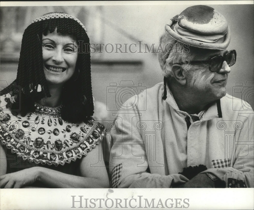 1975 Carnival Masker Couple as Cleopatra &amp; Poor Man in New Orleans - Historic Images