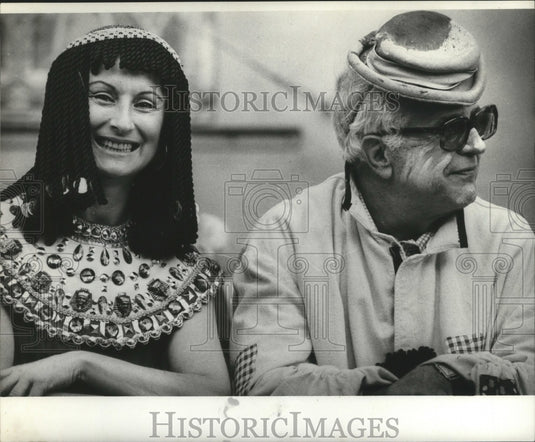 1975 Carnival Masker Couple as Cleopatra & Poor Man in New Orleans - Historic Images