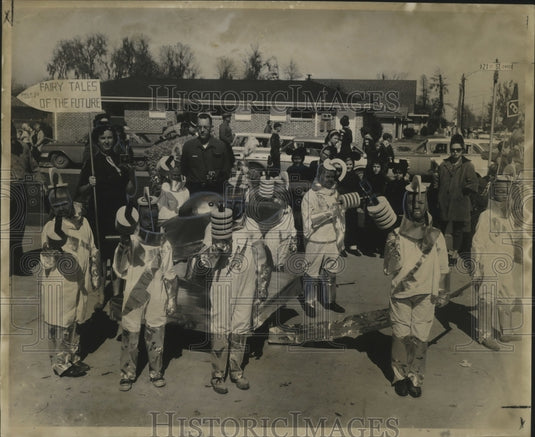 1964 "Fairy Tales of the Future" float in BSA Carnival parade. - Historic Images