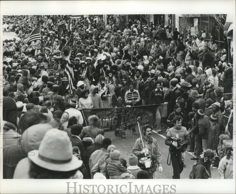 1978 Crowds at Zulu Carnival, Mardi Gras, New Orleans  - Historic Images