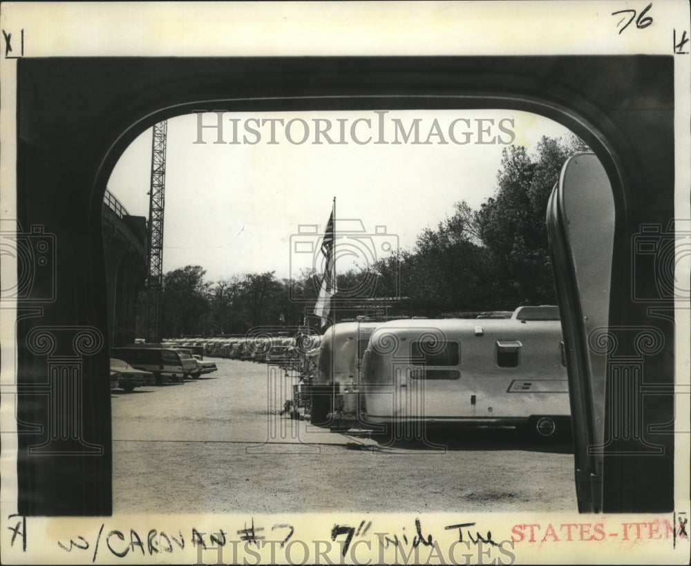 1976 Silver Caravans in City Park for National Mardi Gras Rally - Historic Images