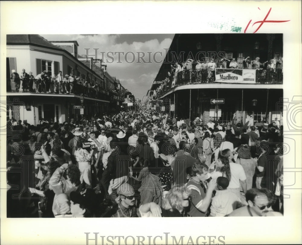 1990 Carnival Crowd on Canal Street in New Orleans  - Historic Images