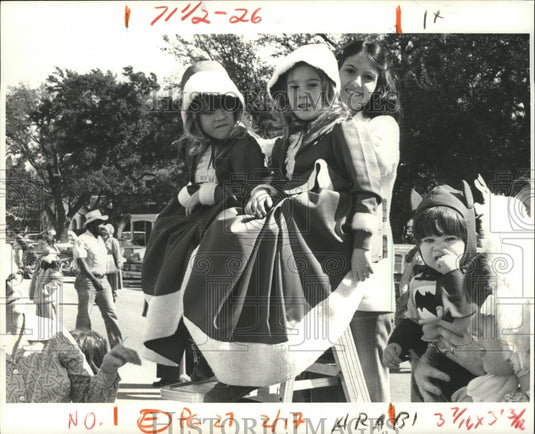 1980 Two Girls as Carnival Maskers with Mom in New Orleans - Historic Images