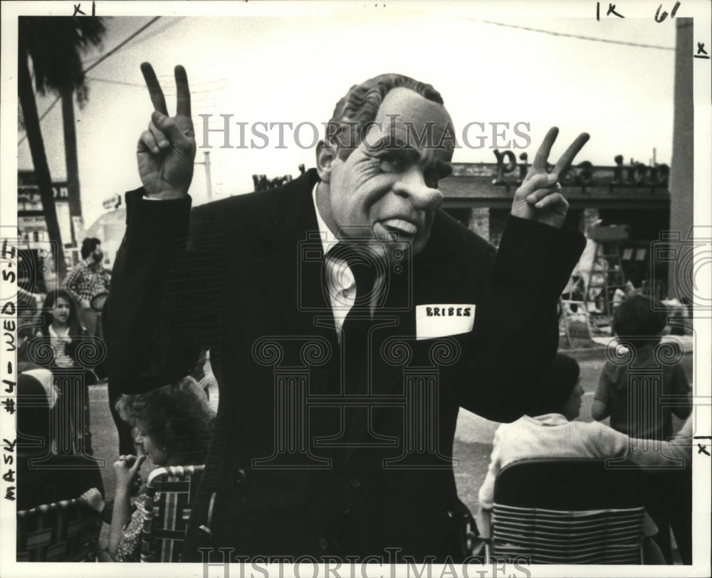 1980 Man in Nixon Costume at Carnival in New Orleans  - Historic Images