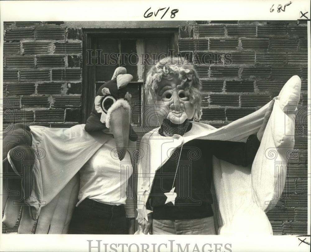 1980 Carnival Maskers Wearing Funky Chicken &amp; Silver Lined Cloudsmen - Historic Images