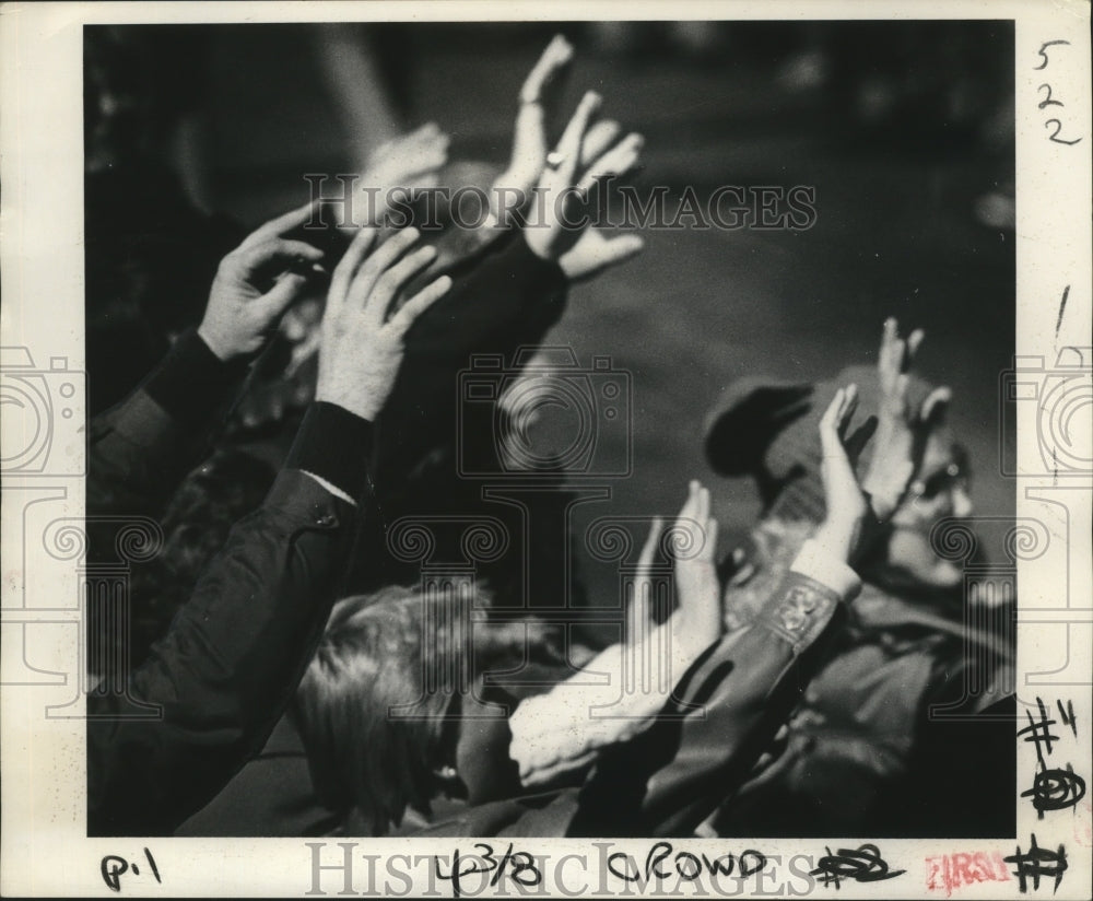 1978 Carnival Maskers Raise Hands Waiting for New Orleans Parade - Historic Images