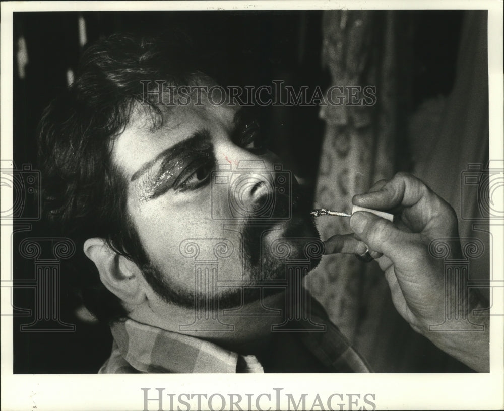 1983 Carnival Masker Having Face Painted in New Orleans  - Historic Images