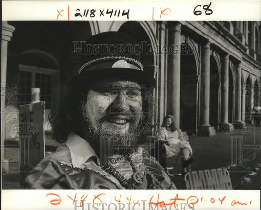 1981 A Carnival Masker with Painted Face, Mardi Gras, New Orleans - Historic Images