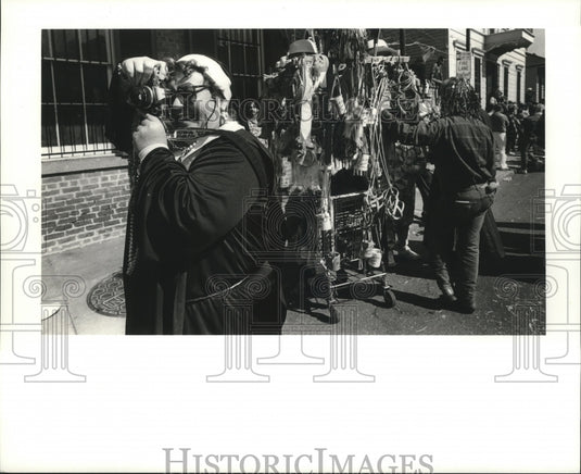 1988 Mardi Gras Masker "Mother Inferior" Connie Mathis of La Place. - Historic Images
