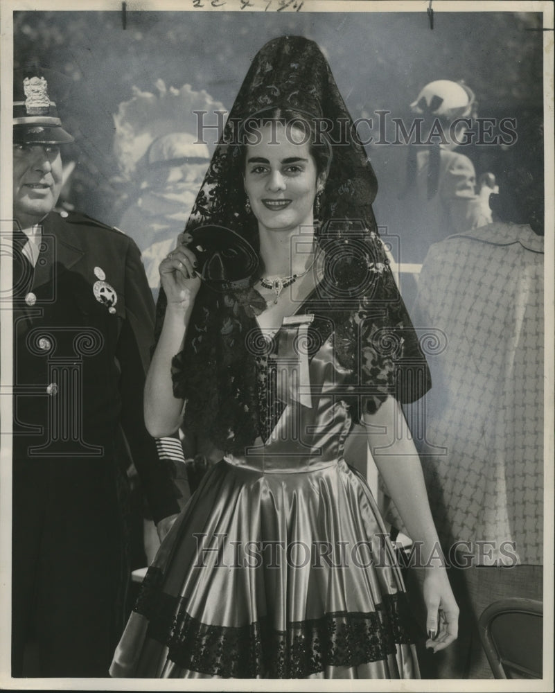 1953 Miss Ileana Cardona at Mardi Gras, New Orleans  - Historic Images