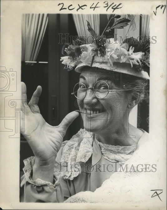 1966 Woman Plays with Gum, Carnival Maskers, Mardi Gras, New Orleans - Historic Images