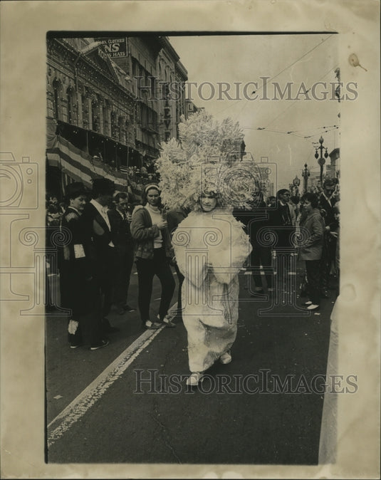 1966 Masker Pose for Photo at Mardi Gras, New Orleans  - Historic Images