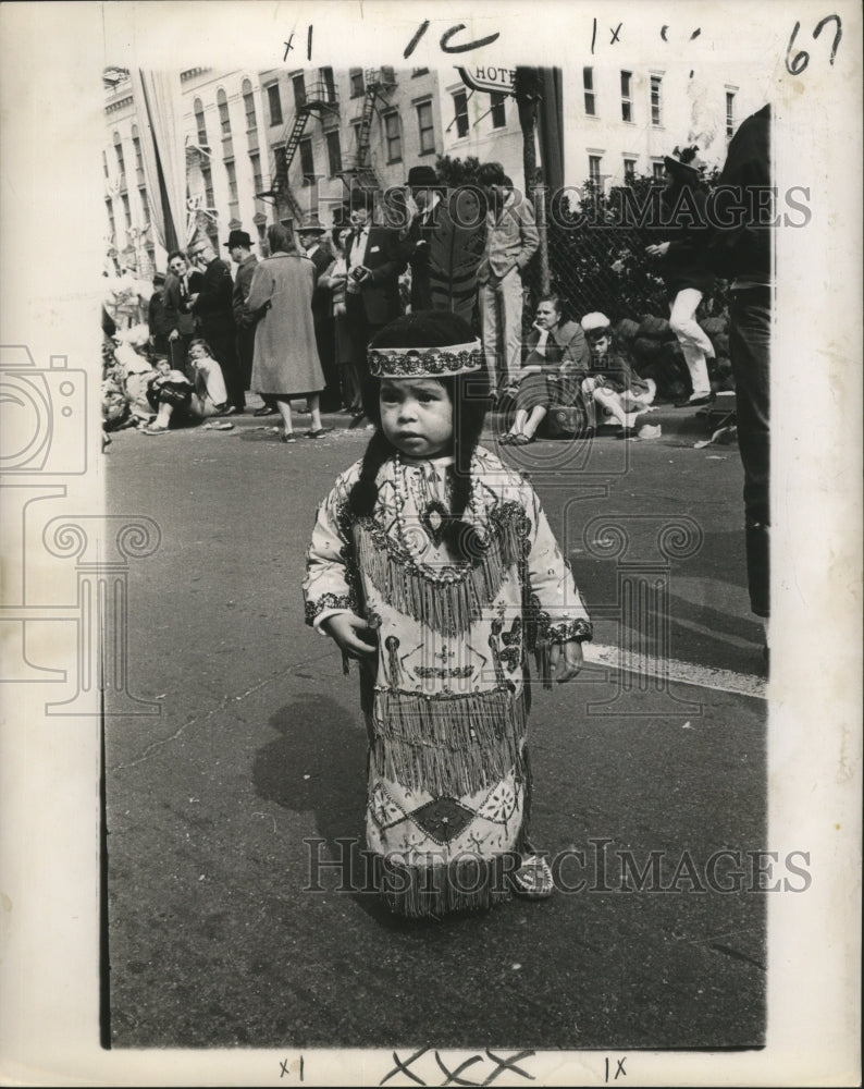 1966 Child in Costume at Mardi Gras, New Orleans  - Historic Images