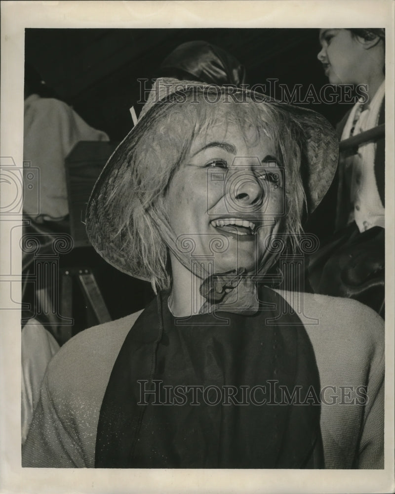 1965 Lady Carnival Masker Wearing Straw Hat in New Orleans - Historic Images