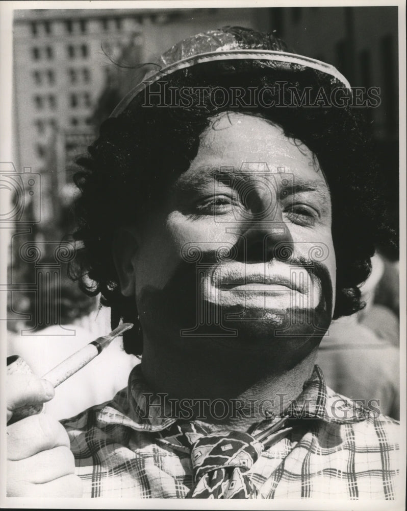 1964 Carnival Masker Having Face Painted in New Orleans  - Historic Images