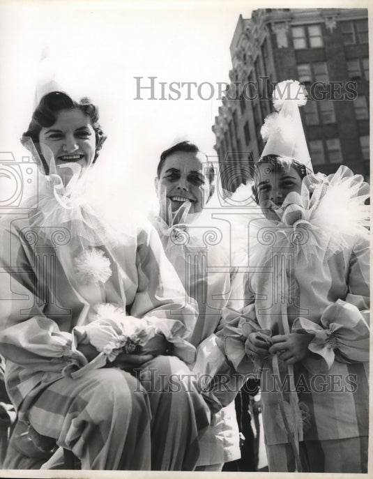 1964 Clown Family of Carnival Maskers in New Orleans  - Historic Images
