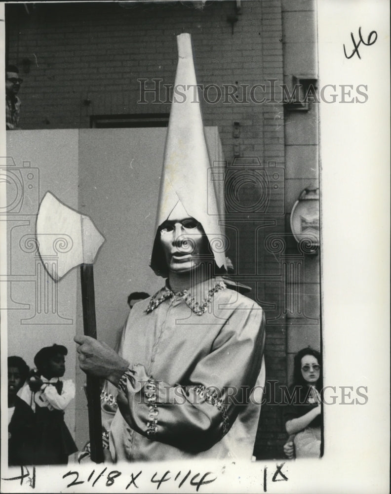 1975 Carnival Masker as Tin Man with Ax at Mardi Gras in New Orleans - Historic Images