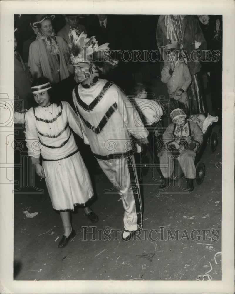 1948 Carnival Maskers on Canal St.  - Historic Images